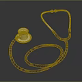 Professional Medical Stethoscope with Metallic Chest Piece and Black Tubing for Healthcare Use
