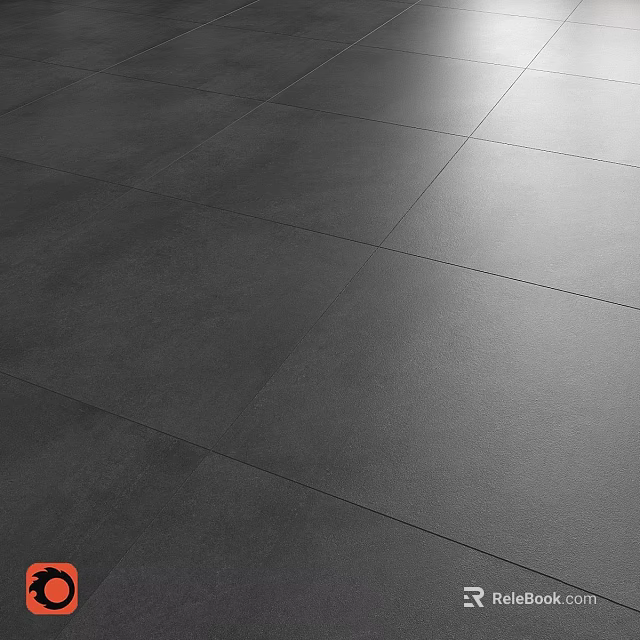 Indoor Gray Tiles Floor With Smooth Surface And Natural Lighting Layout 3d model