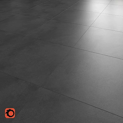 Indoor Gray Tiles Floor With Smooth Surface And Natural Lighting Layout 3d model