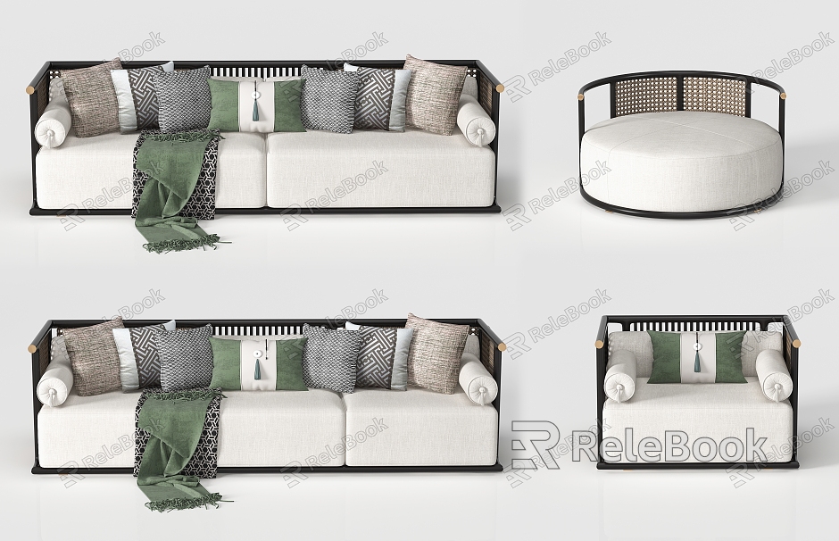 New Chinese Style Combination Sofa Sofa Combination model