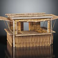 Rustic Bamboo Booth Design With Sloped Roof Open Windows And Woven Walls