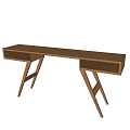 Stylish Modern Wooden Sideboard With Cross Legs And Two Drawers