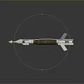 3D Model of Military Missile with Aerodynamic Body and Stabilizing Rear Fins