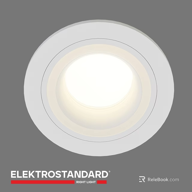 White Round Recessed Downlight with LED Lighting for Modern Ceiling Installation 3d model 