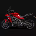 Red Modern Sport Motorcycle With Windshield Black Seat And Alloy Wheels