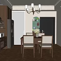 Elegant Restaurant Interior Design With Wooden Dining Table Chairs Chandelier Cabinet And Hardwood Floor