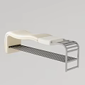 Modern Shoe Bench With Padded Seat Metal Frame And Shoe Storage Shelf