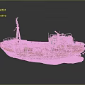 Old Rusted Orange Red Ship with Weathered Structure as Water Transport
