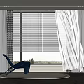 Modern Window Curtains Design With White Drapes Gray Striped Panels And Blinds For Elegant Interior