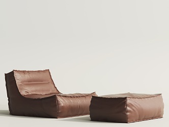 Modern Leather Lazy Sofa 3d model