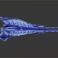 Futuristic Blue Cosmic Spacecraft With Aerodynamic Structure And Textured Surface