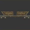 Rusty Mine Carts on Metal Track with Weathered Surfaces and Cargo Beds