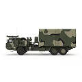 Military Camouflage Utility Vehicle With Large Cargo Container And Transportation Equipment