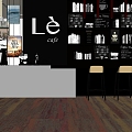 Coffee Book Bar Coffee Shop Front Desk Water Bar Area Sales Department Leisure Area Leisure Book Bar Coffee Machine 3d model