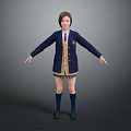 Female School Uniform Character Design For Game And Movie Projects
