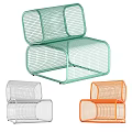 Modern Metal Mesh Lounge Chair With Green White Orange Color Options