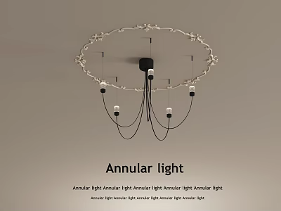 Annular Chandelier With Intricate Flower Pattern For Modern Home Interior Design 3d model