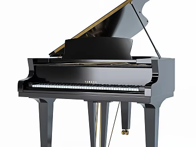 Black Grand Piano With Glossy Exterior And Classic Style 3d model