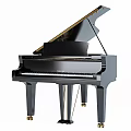 Black Grand Piano With Glossy Exterior And Classic Style