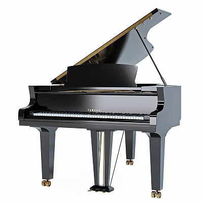 Black Grand Piano With Glossy Exterior And Classic Style 3d model Black Grand Piano With Glossy Exterior And Classic Style 3d model