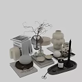 Modern Minimalist Decorative Ornament Collection With Vases Books Candles Trays And Decorative Balls