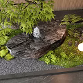 Serene Zen Garden Scene With Small Stone Fountain Lush Moss And Soft Light