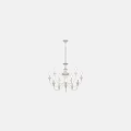 Elegant Classical White Chandelier With Multiple Arms And Candle Shaped Lights