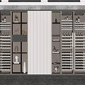 Modern Luxury Wine Cabinet With Glass Doors Metal Frame And Wine Bottles