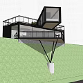 Modern Hillside Detached Villa Featuring Large Windows Terrace and Lush Green Surroundings