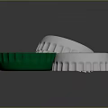 Set Of Green And Silver Bottle Caps For Daily Use With Serrated And Flat Top
