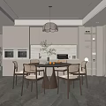 Modern Dining Room Interior Design With Pendant Light Dining Table Chairs And Cabinets