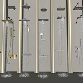Different Modern Shower Head Designs With Various Spray Patterns And Styles 3d model