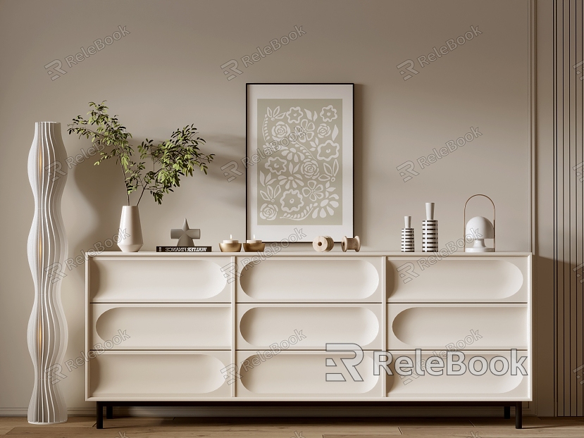 Cream Style Cabinet Whole Cabinet Sideboard Cabinet Balcony Cabinet Locker Entrance Cabinet model