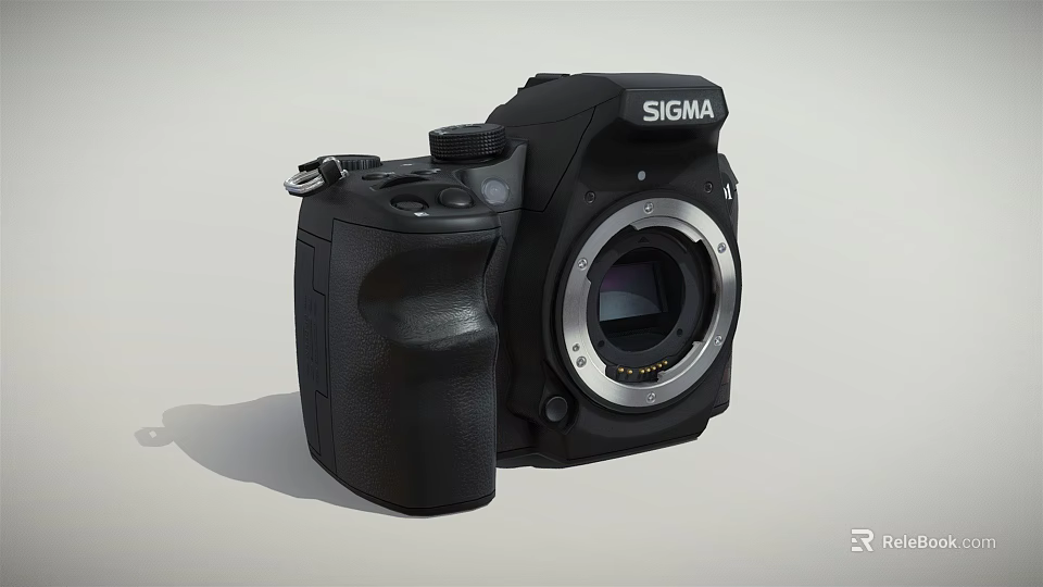 SIGMA Professional Black Digital Camera Body With Ergonomic Grip And Sleek Design 3d model 