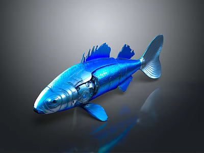 Fish robot Fish machine Fish machine turtle Science fiction fish Cyberfish Cyberpunk fish furnishings 3d model