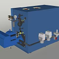 Advanced Blue Industrial Processing Equipment With Compact Design Control Panel And Mechanical Components 3d model
