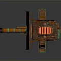 Turret Turntable Railgun Sci-fi Tower Defense Game Tower Defense Sci-fi Turret Game Turret Game Battery 3d model