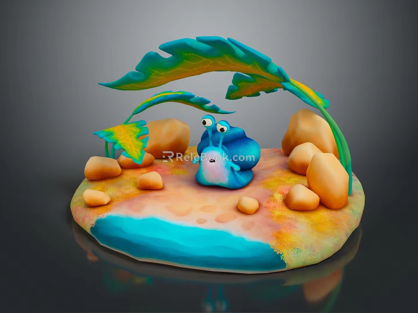 Snail Cartoon Snail Small Snail Reptile Cold Blooded Animal Reptile 3d model