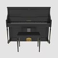 Elegant Black Yamaha Piano With Matching Bench And Gold Accents
