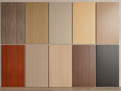 Stylish Wooden Wall Panels With Various Natural Wood Tones For Home Interior Decoration 3d model
