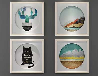 Personalized decorative painting 3d model