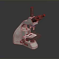 Professional Laboratory Microscope With Binocular Eyepieces And Glass Slide On Stage