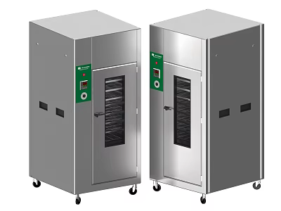 Medical Equipment Mobile Stainless Steel Drying Oven With Control Panel And Wheels 3d model