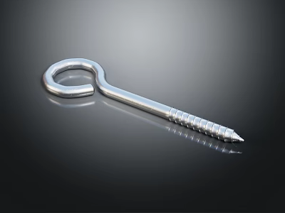 Stainless Steel Eye Screw Hardware Tool with Loop Head and Threaded Shank for Secure Fastening 3d model