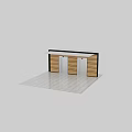 Modern Commercial Elevator Hall Wall Decor With Wooden Strips And Metal Elements