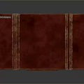 Red Leather Suitcase With Classic Design Stitching Details And Leather Handle