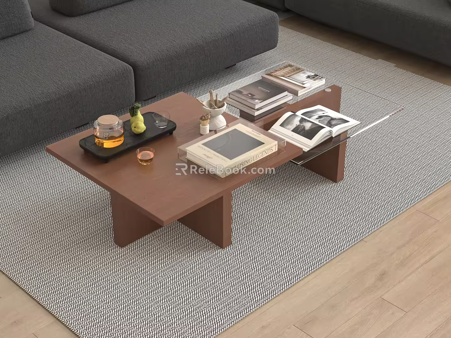 Modern Middle Ancient Tea Table Cream Song Style Aesthetics and Quiet Tea Table Combination Square Tea Table 3d model