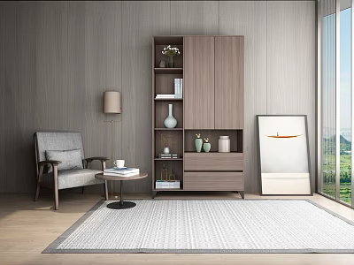 Modern bookcase 3d model