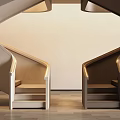 Modern Spiral Staircase With Illuminated Rails In Minimalist Interior