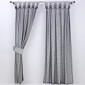 White Sheer Curtains Tied Open With Green Trees View And Sunlight